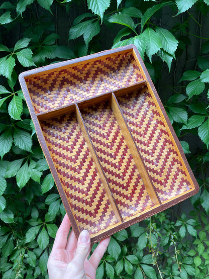 vintage rattan bamboo drawer divider