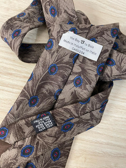 vintage the bay medallion leaf print silk tie