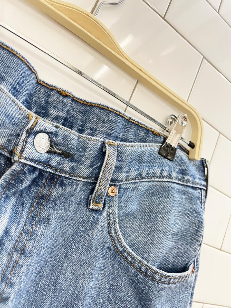 levi's 516 straight long cut off denim shorts - good market thrift store