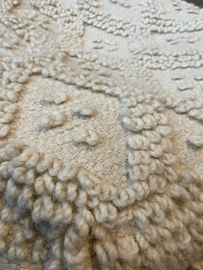 boho tufted moroccan wool pouf