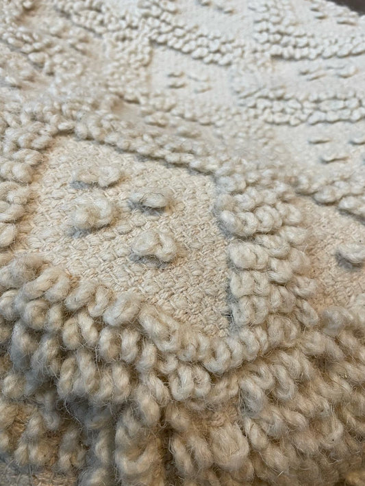 boho tufted moroccan wool pouf