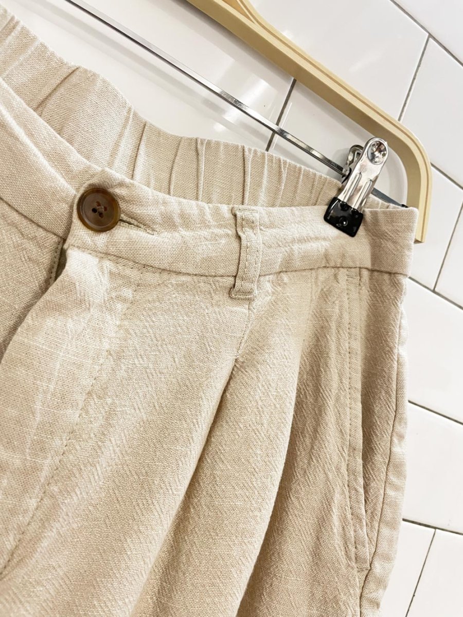 gap linen - blend high rise pleated shorts - good market thrift store