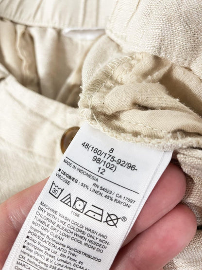 gap linen - blend high rise pleated shorts - good market thrift store