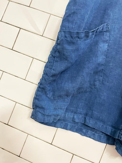 bleu de cocagne hand - dyed oversized linen shirt | made in France - good market thrift store