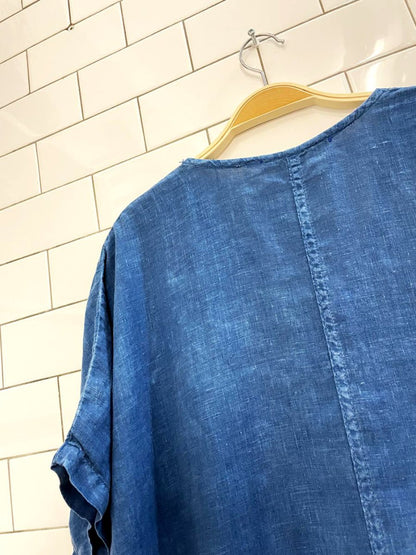 bleu de cocagne hand - dyed oversized linen shirt | made in France - good market thrift store