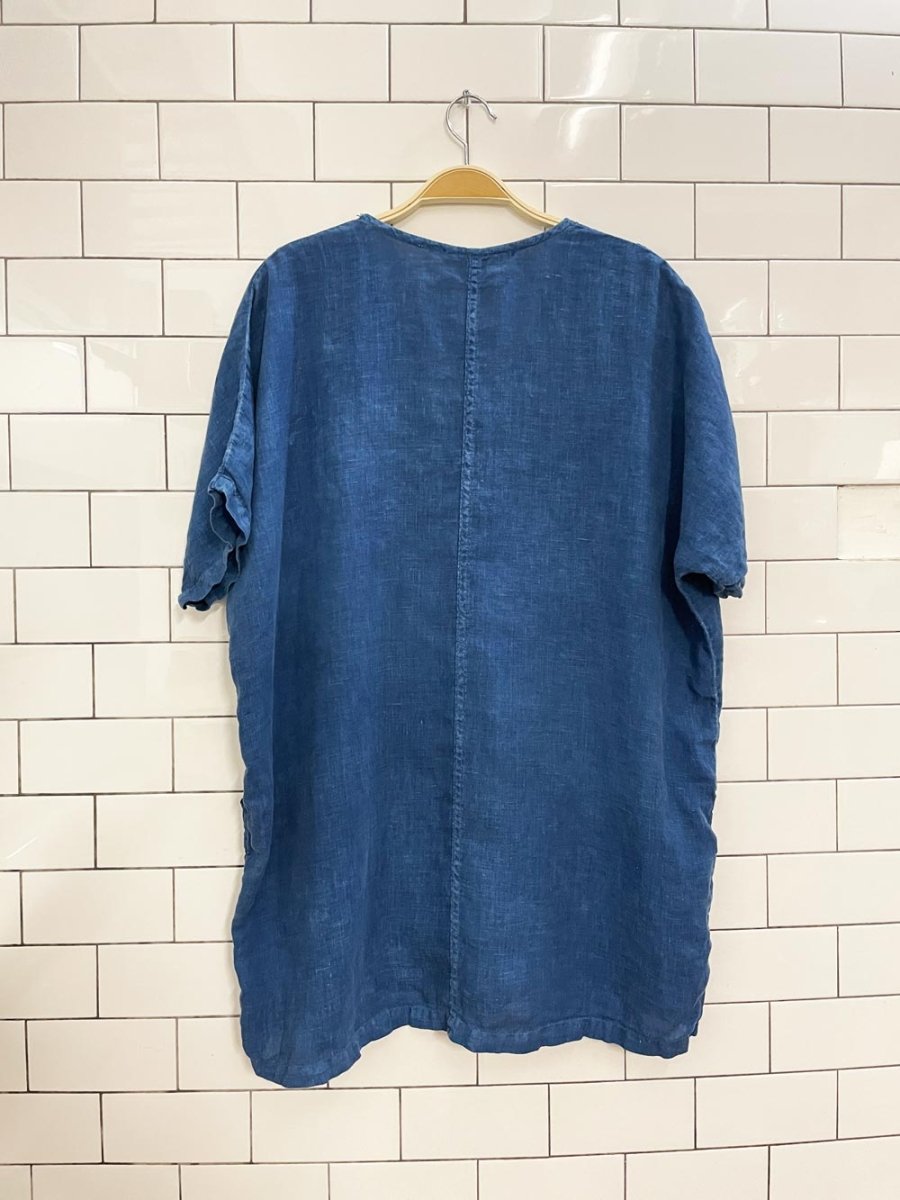 bleu de cocagne hand - dyed oversized linen shirt | made in France - good market thrift store