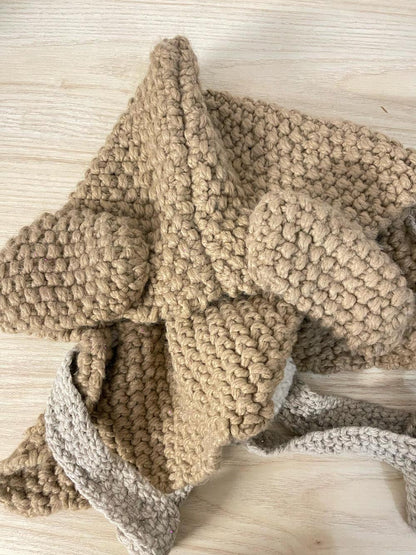 hand-knit animal ears snood hat