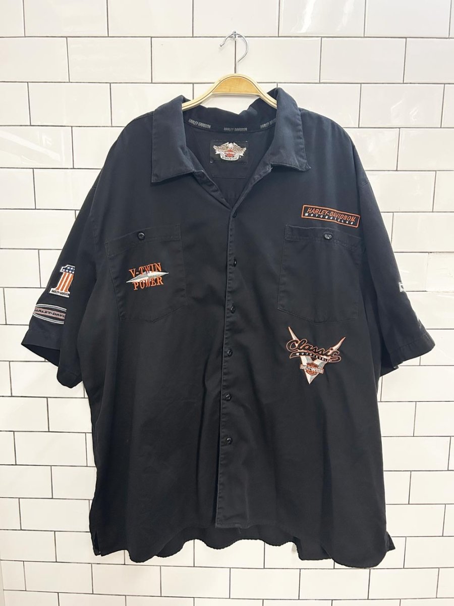 vintage harley davidson x racing patch shirt - good market thrift store