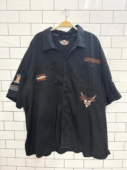 vintage harley davidson x racing patch shirt - good market thrift store