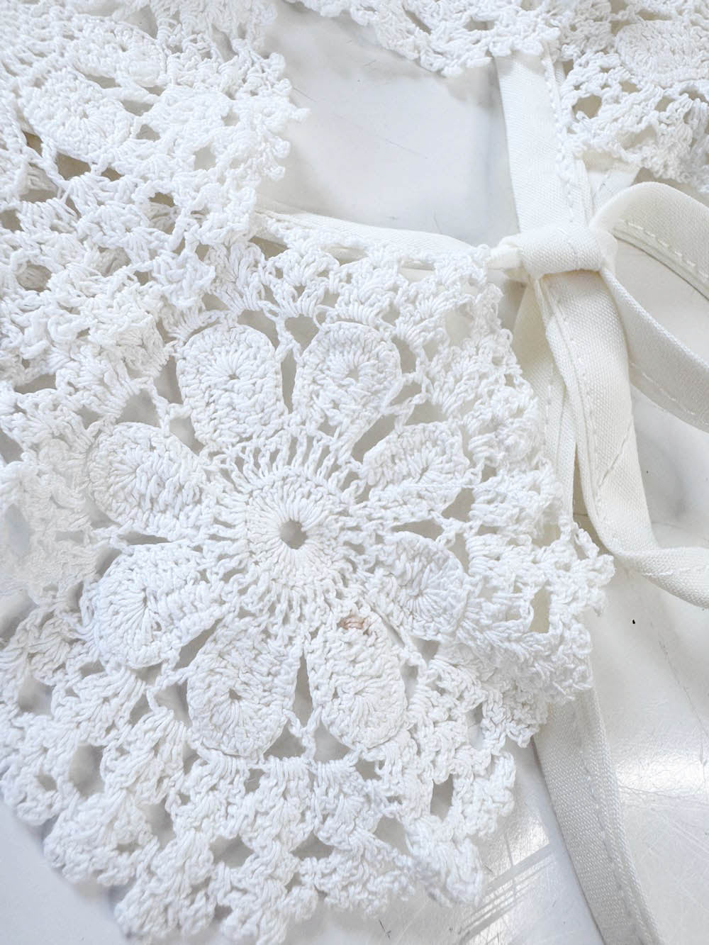 vintage handmade crochet knit collar | rework
