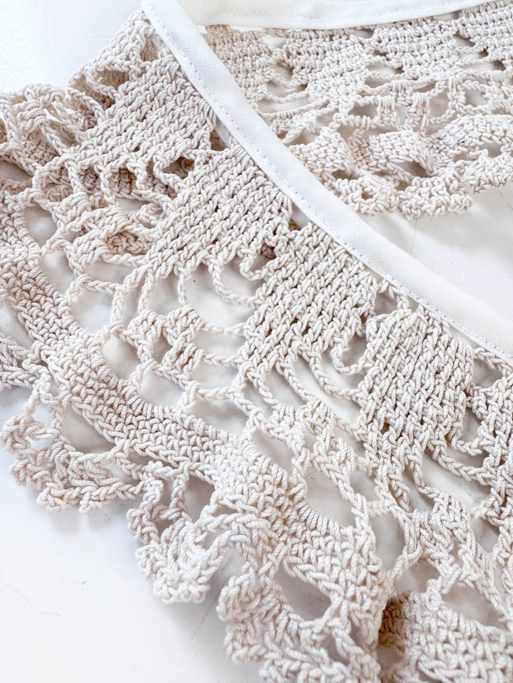 vintage handmade crochet knit collar | rework