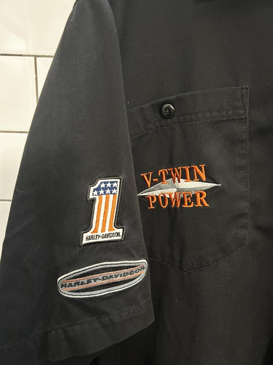 vintage harley davidson x racing patch shirt - good market thrift store