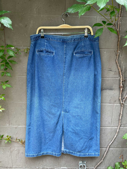 vintage 00s penmans denim midi skirt