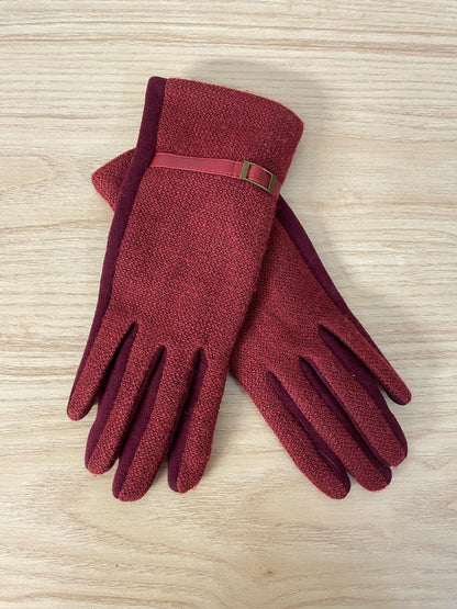 harness cuff red fleece lined gloves