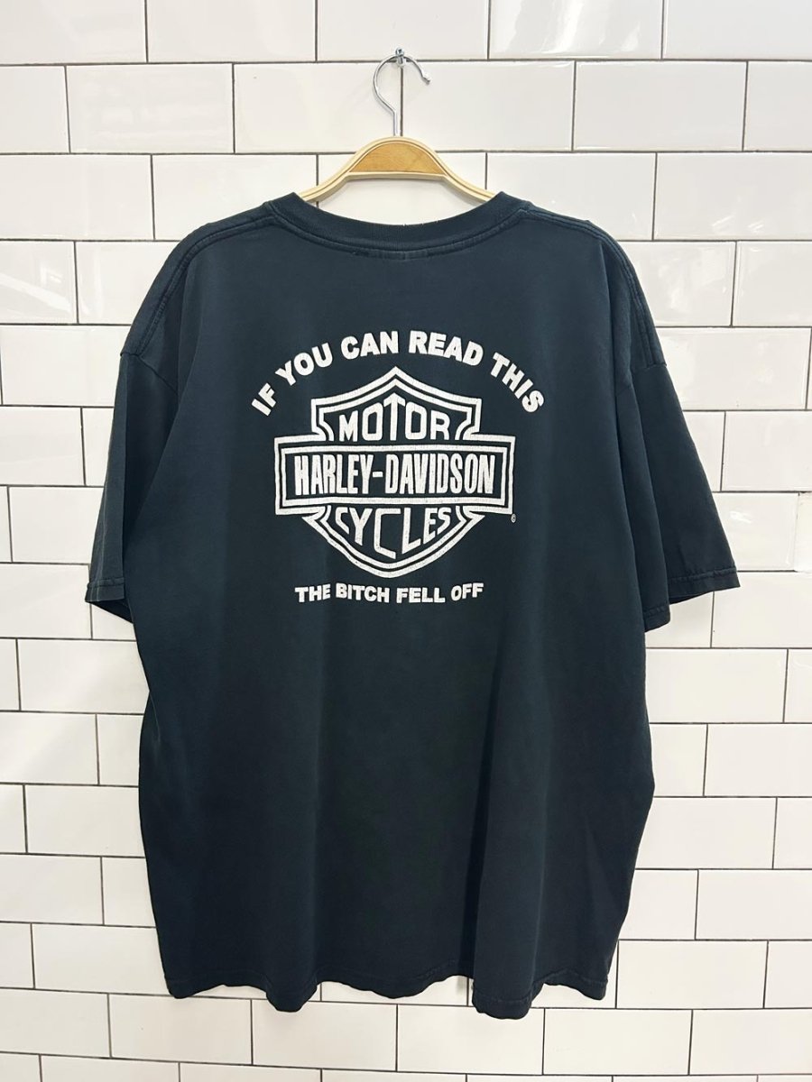 vintage 00s harley davidson double sided graphic tee - good market thrift store