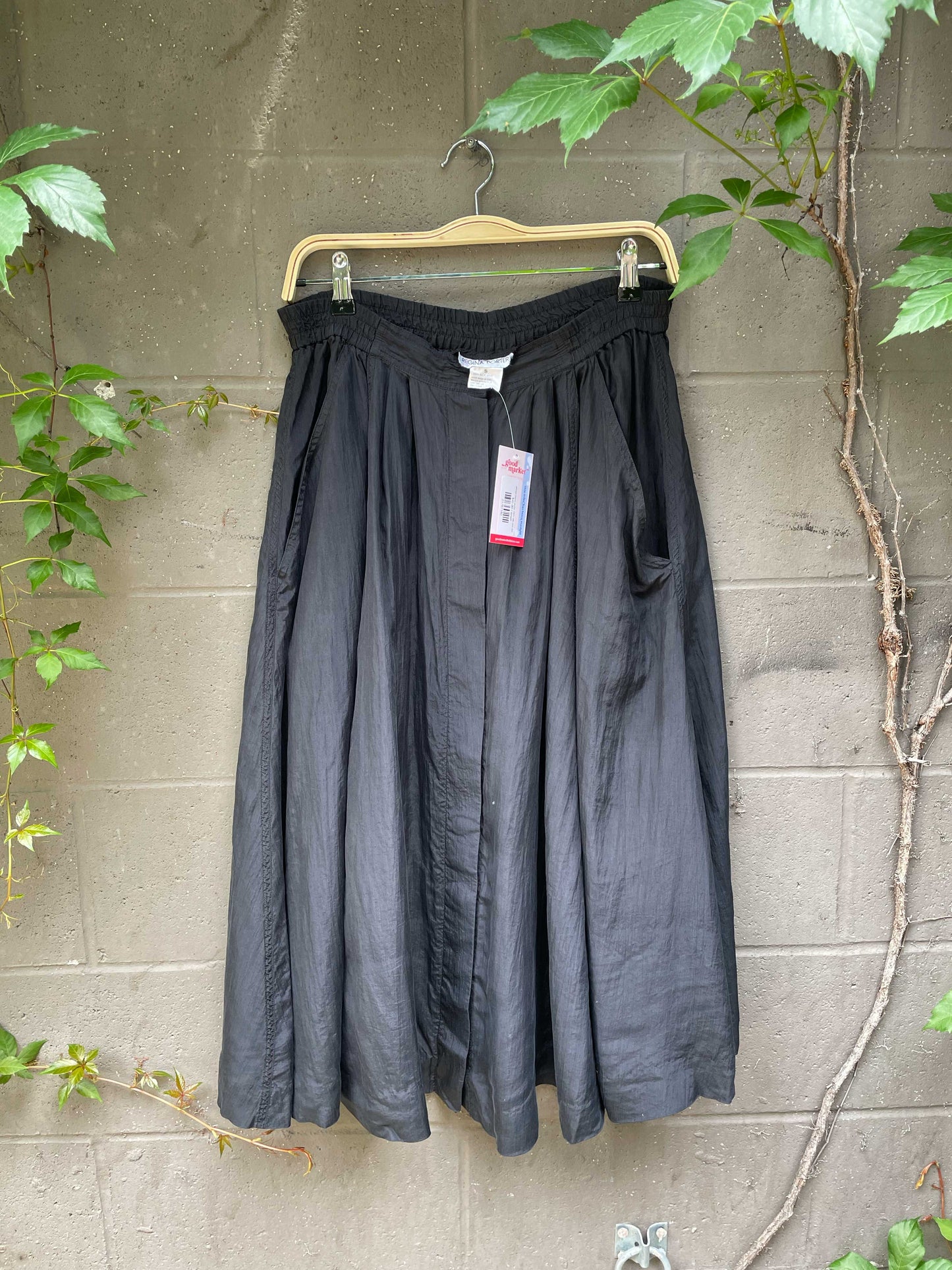 vintage regina porter 100% silk midi skirt