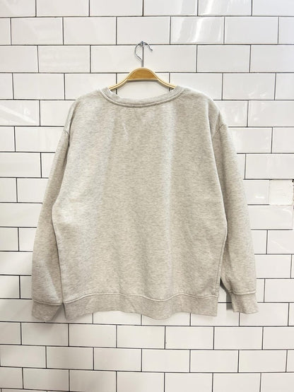 harvard oversized varsity logo fleece crew - good market thrift store