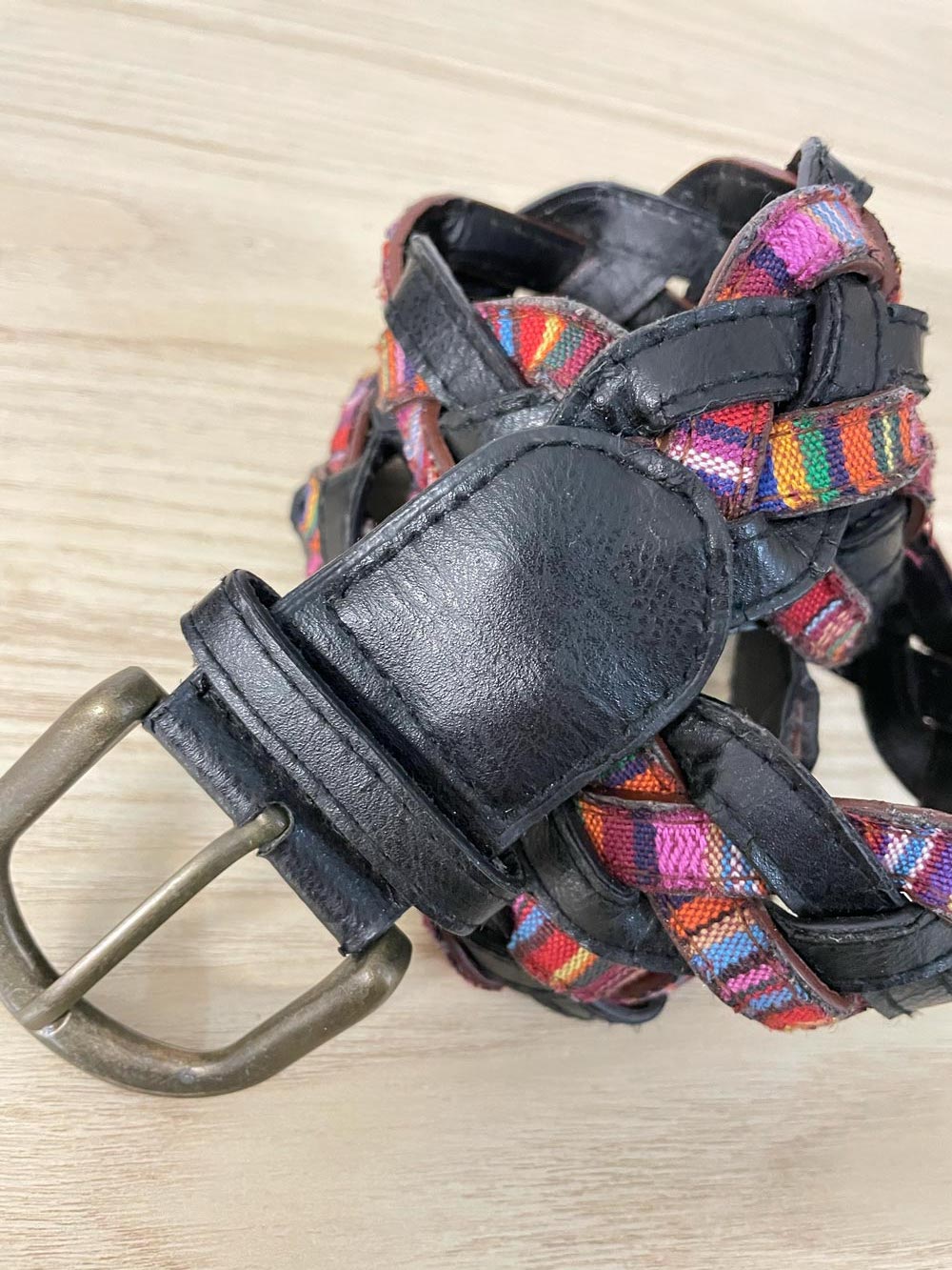 boho braided woven faux leather belt