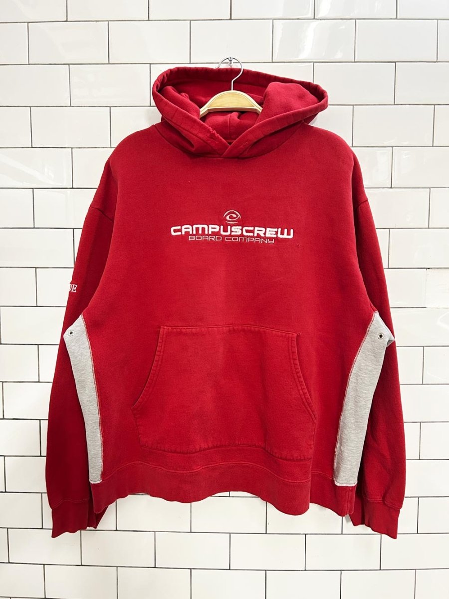 vintage 90s 'dude' campus crew board company hoodie - good market thrift store