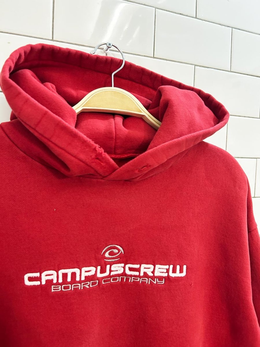 vintage 90s 'dude' campus crew board company hoodie - good market thrift store