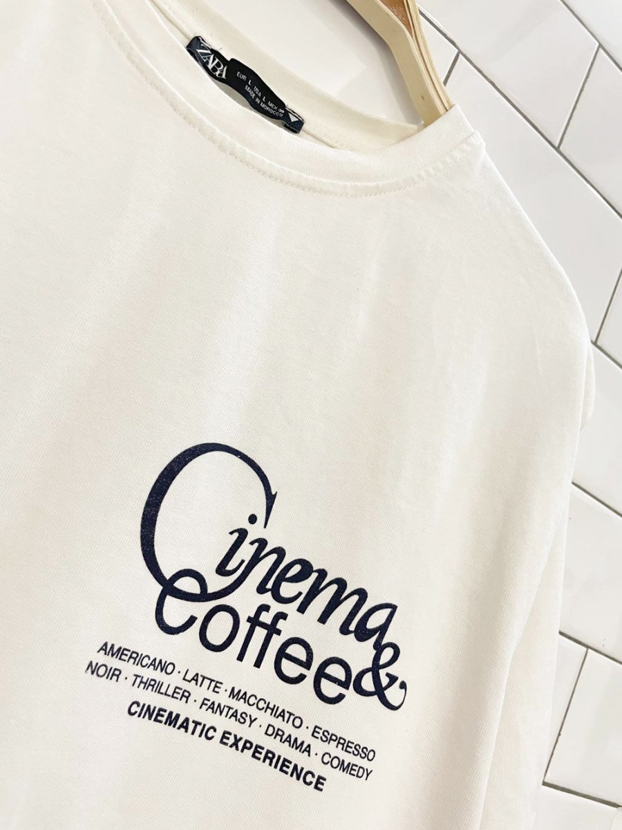 zara oversized cinema & coffee tee - good market thrift store