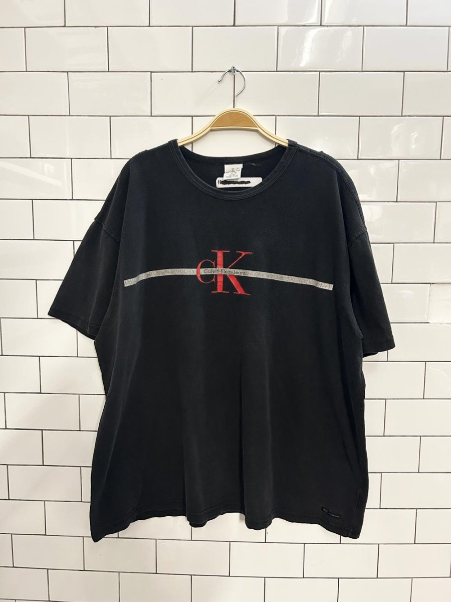 vintage 00s calvin klein jeans logo tee - good market thrift store