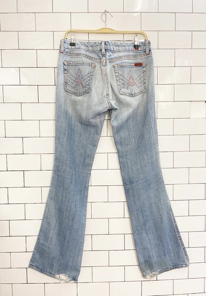 y2k 7 for all mankind A pocket low rise flare leg jeans - good market thrift store