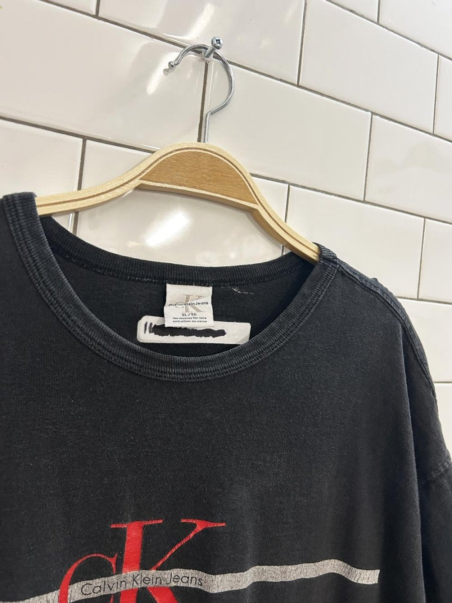 vintage 00s calvin klein jeans logo tee - good market thrift store