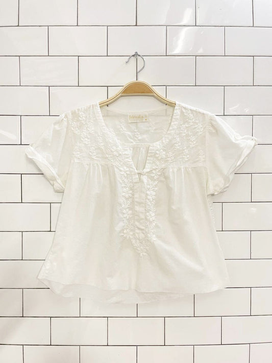 vintage fabindia embroidered cotton top - good market thrift store