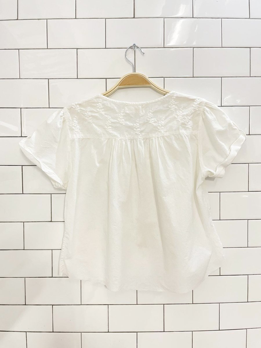 vintage fabindia embroidered cotton top - good market thrift store