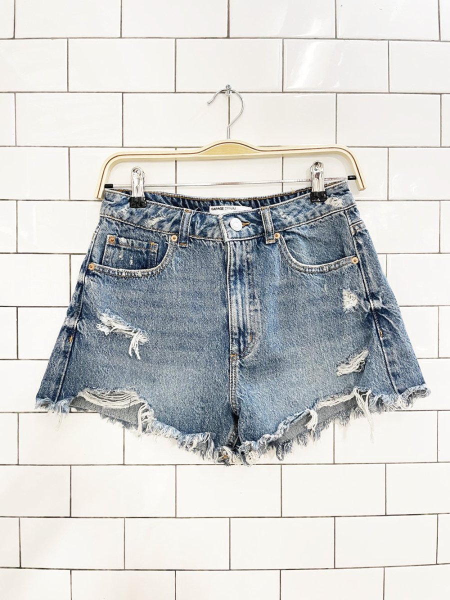 garage festival cut off denim shorts - good market thrift store