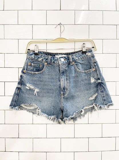 garage festival cut off denim shorts - good market thrift store