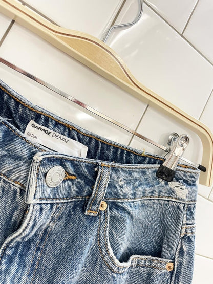 garage festival cut off denim shorts - good market thrift store