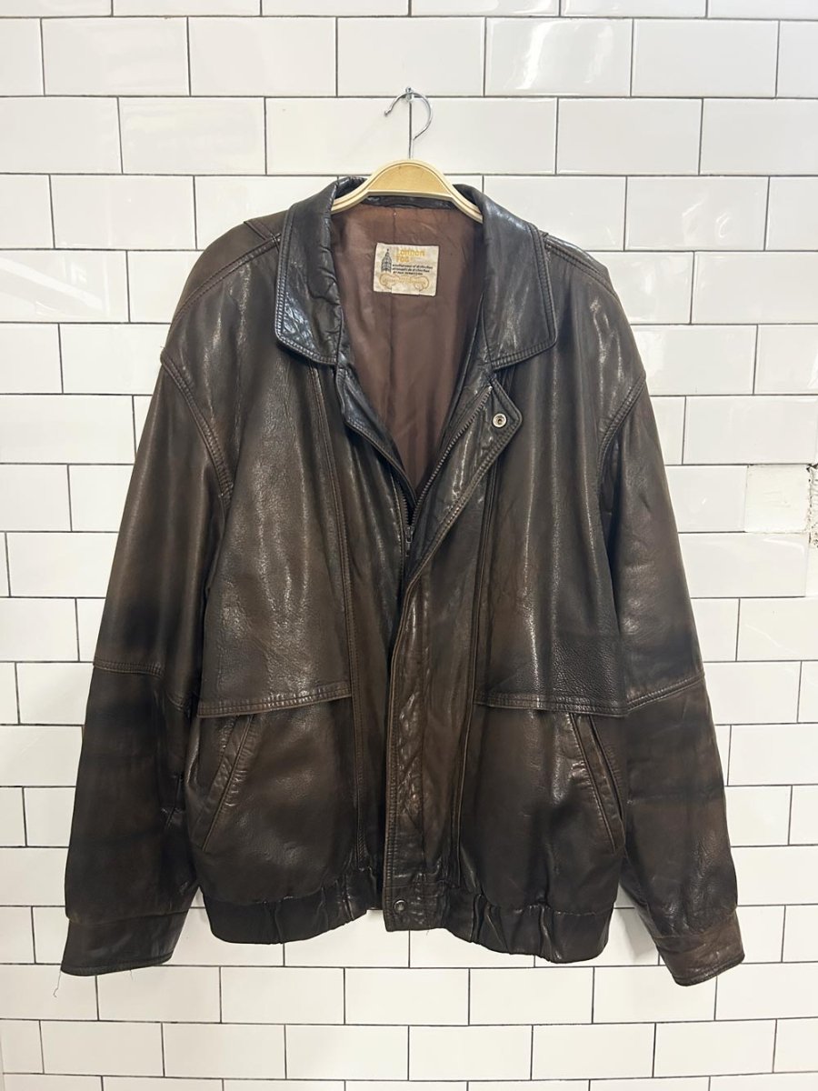 vintage 90s london fog leather jacket - good market thrift store