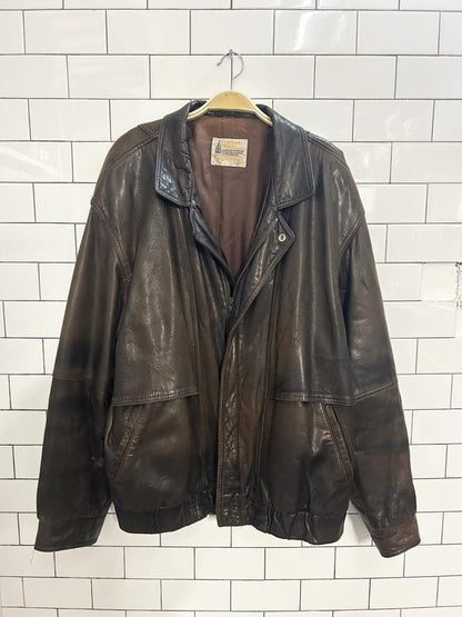 vintage 90s london fog leather jacket - good market thrift store
