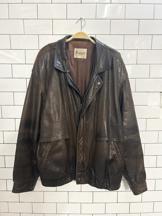 vintage 90s london fog leather jacket - good market thrift store