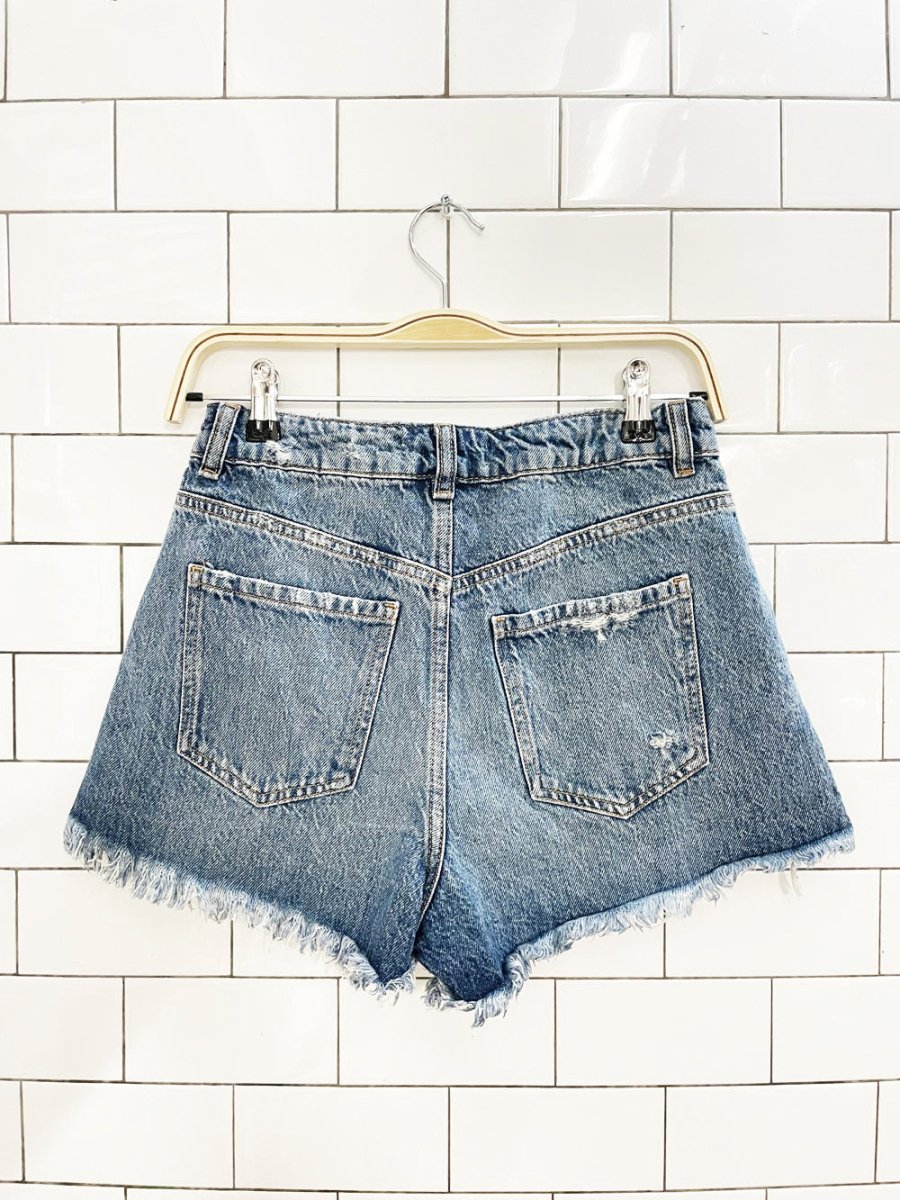 garage festival cut off denim shorts - good market thrift store