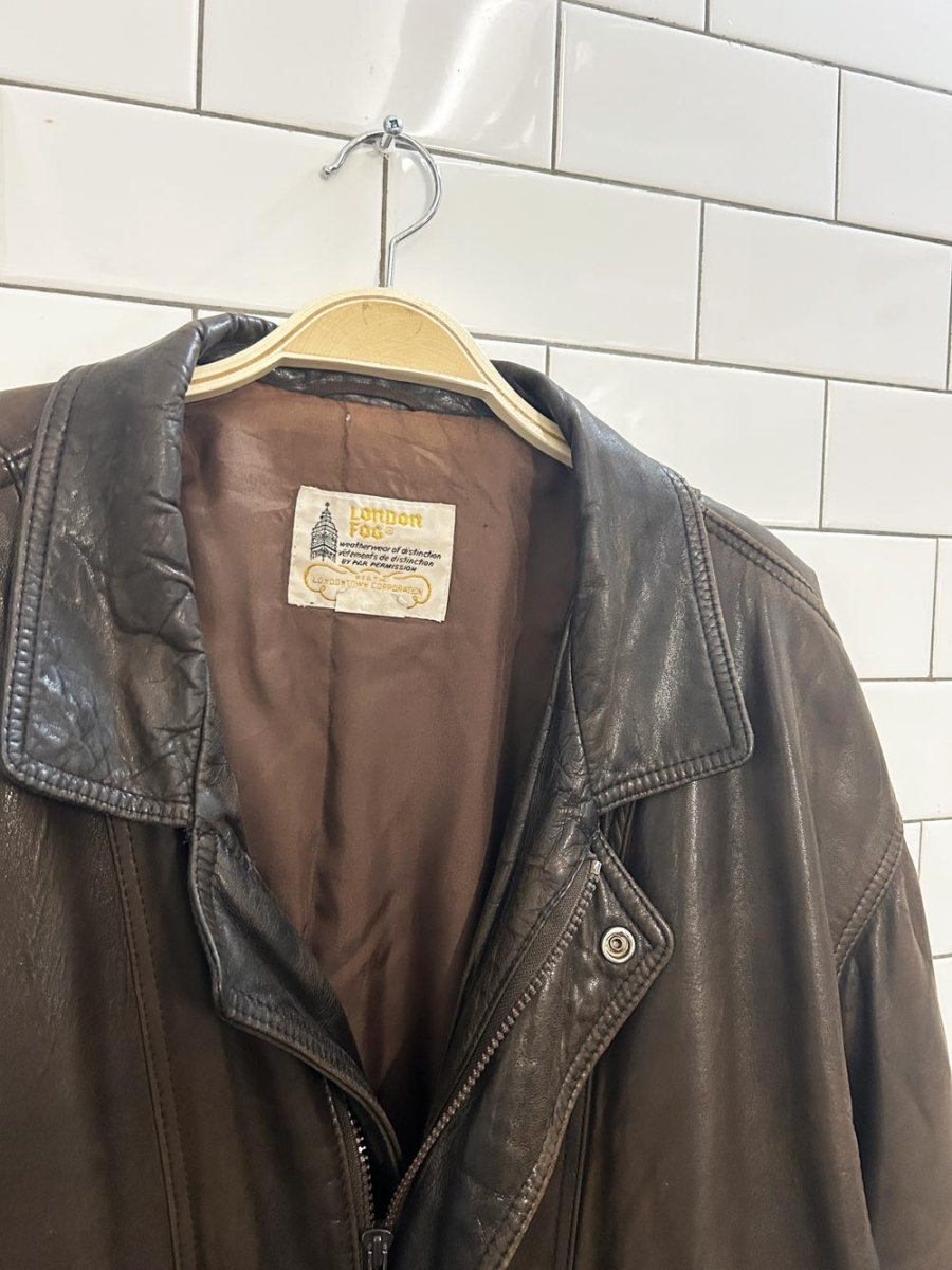 vintage 90s london fog leather jacket - good market thrift store