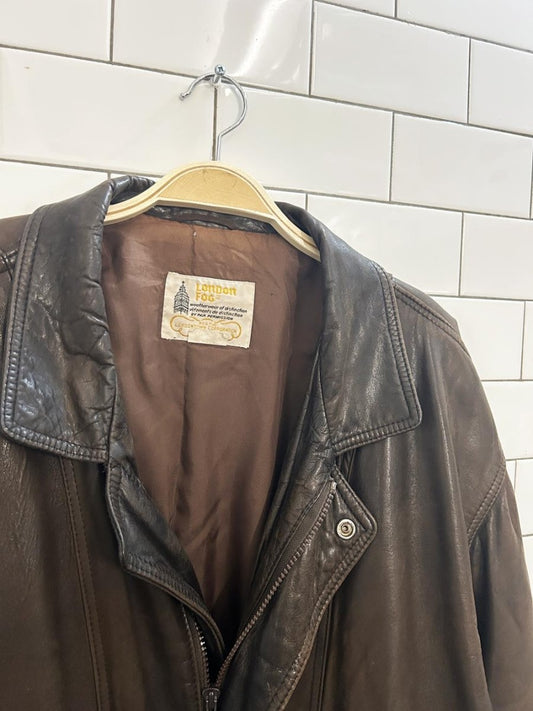 vintage 90s london fog leather jacket - good market thrift store