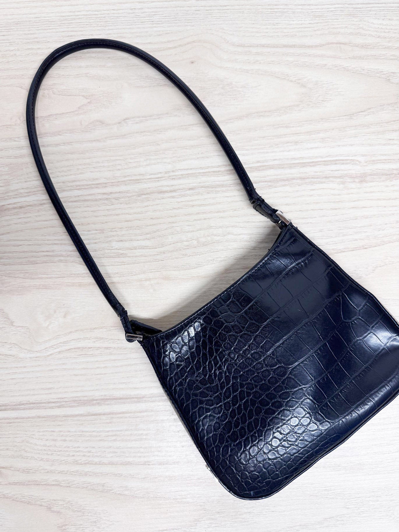 y2k nine west faux crocodile-skin mini shoulder bag