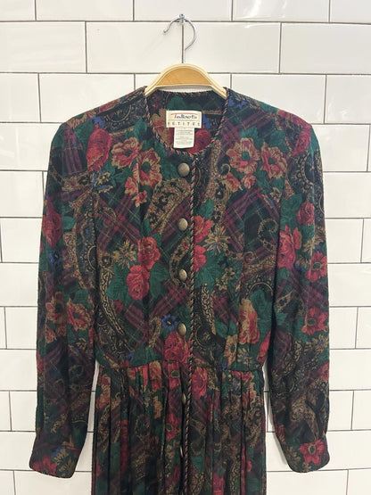 vintage 90s talbots floral print long sleeve maxi dress - good market thrift store