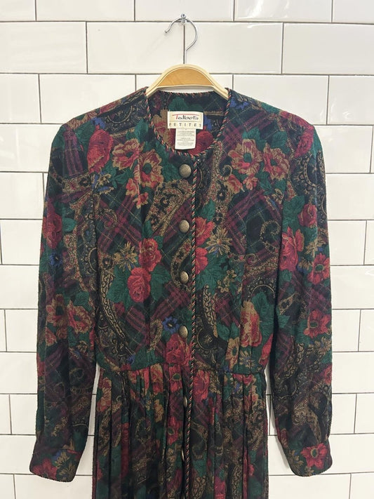 vintage 90s talbots floral print long sleeve maxi dress - good market thrift store