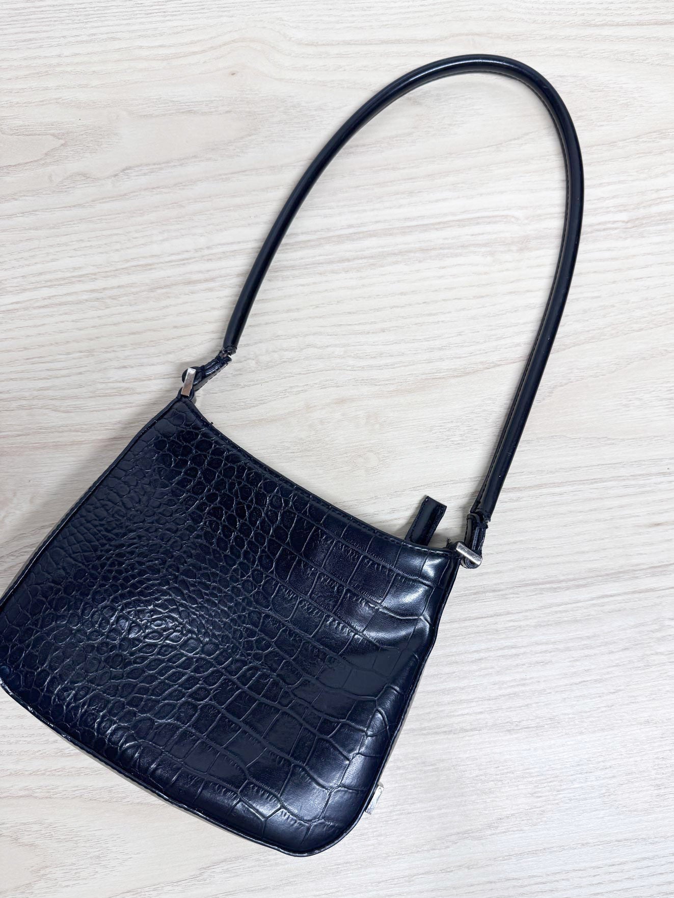y2k nine west faux crocodile-skin mini shoulder bag