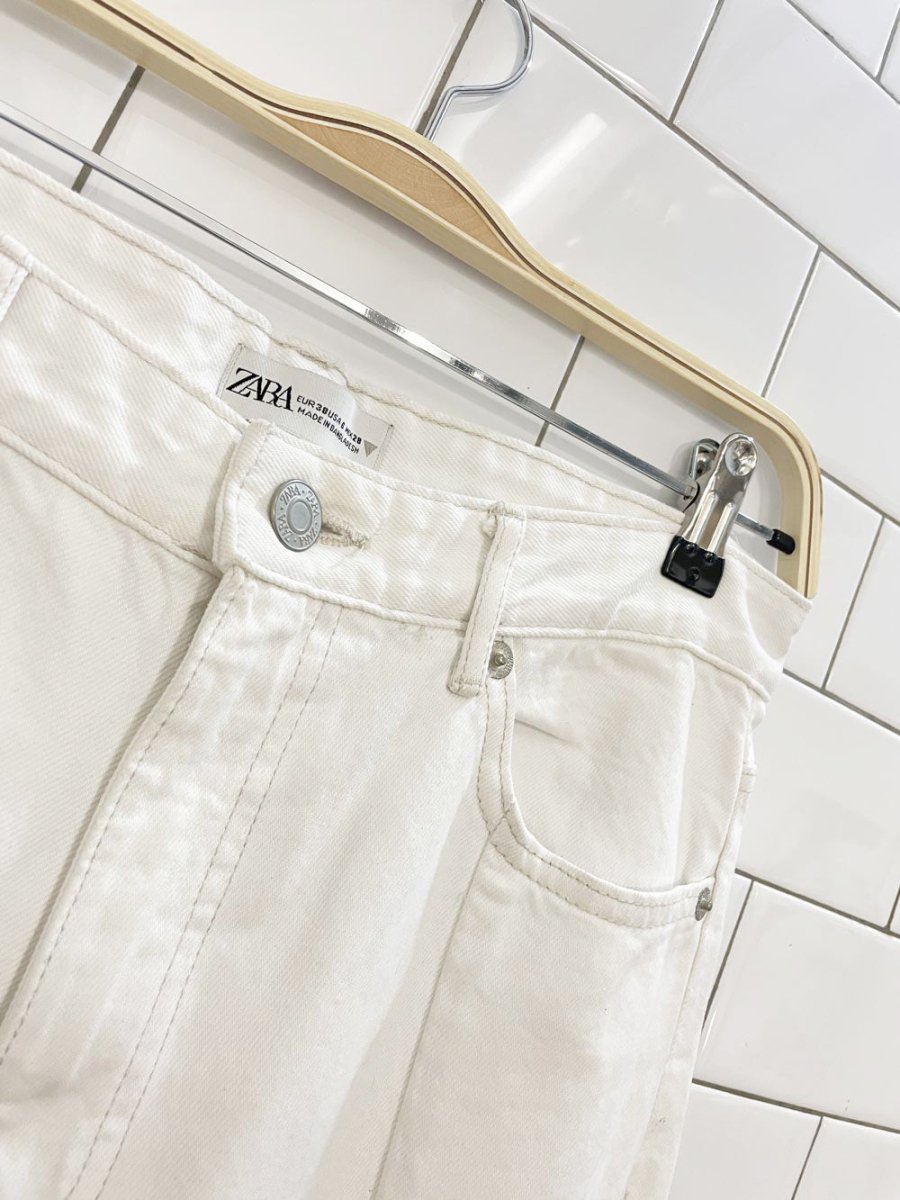 zara seamed front slit straight leg jeans - good market thrift store