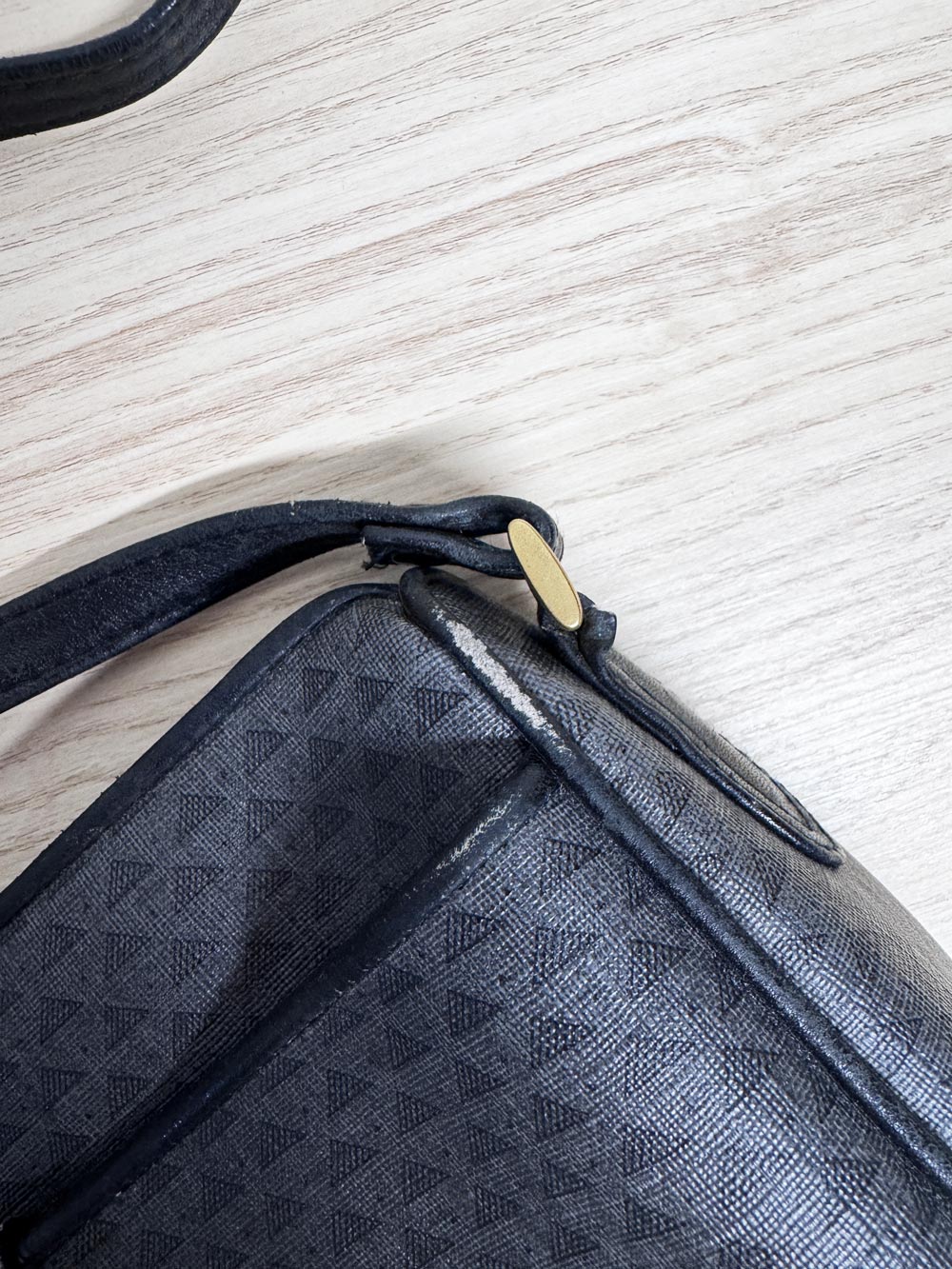 vintage 90s liz claiborne monogram leather trim canvas bag