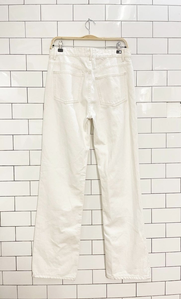zara seamed front slit straight leg jeans - good market thrift store