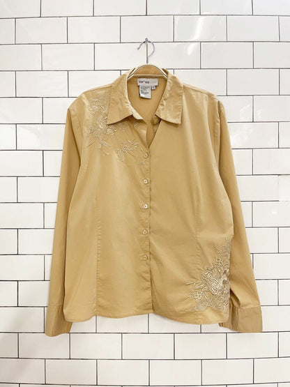 vintage 00s lana lee embroidered shirt - good market thrift store