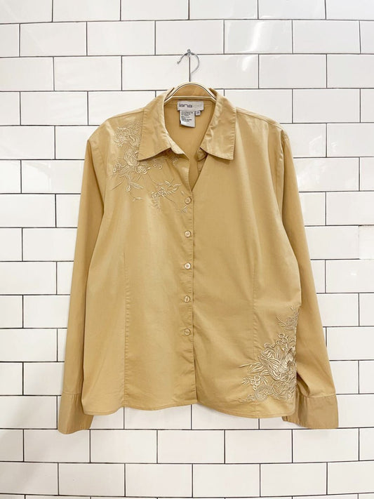 vintage 00s lana lee embroidered shirt - good market thrift store