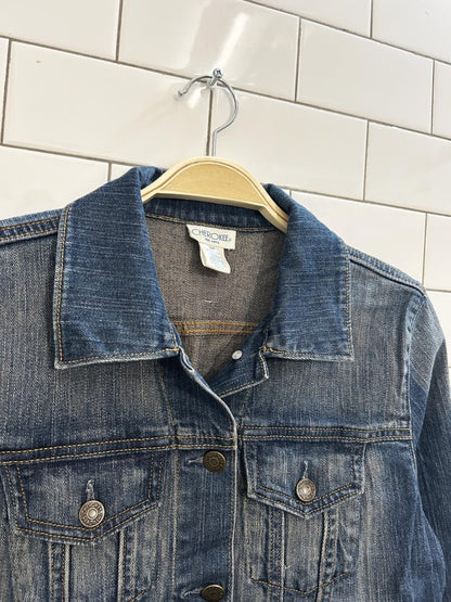 vintage 00s cherokee faded denim jacket - good market thrift store