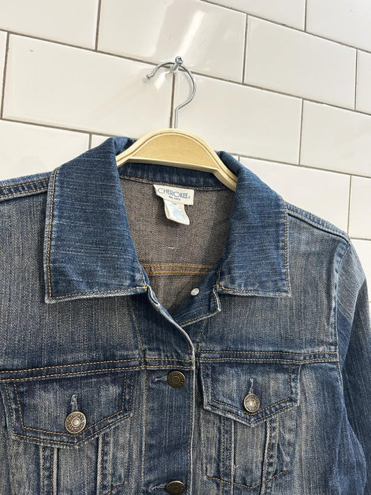 vintage 00s cherokee faded denim jacket - good market thrift store